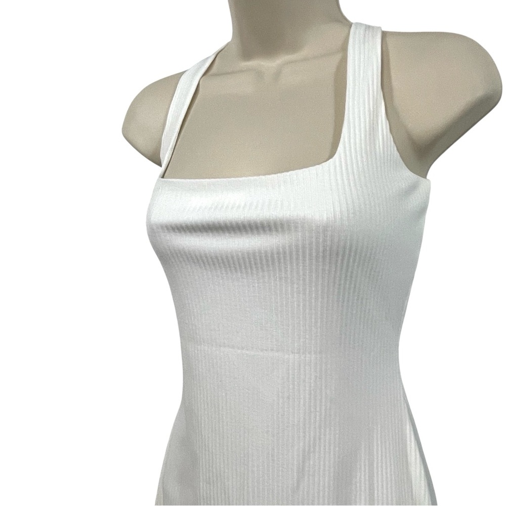 NWT Backyard Roses White Ribbed Sleeveless Dress - Picture 2 of 8